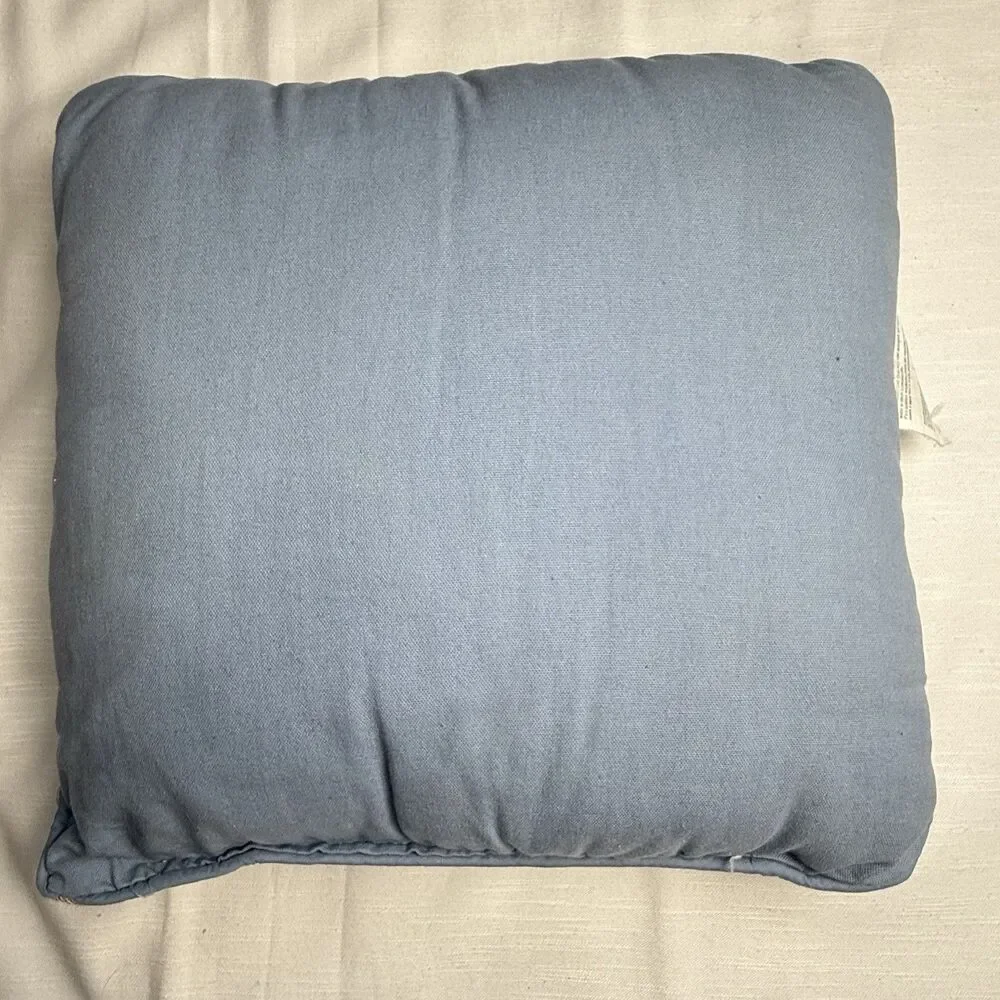Vintage Martha Stewart Tapestry Throw Pillow 3 Angels Blue 15” Square
